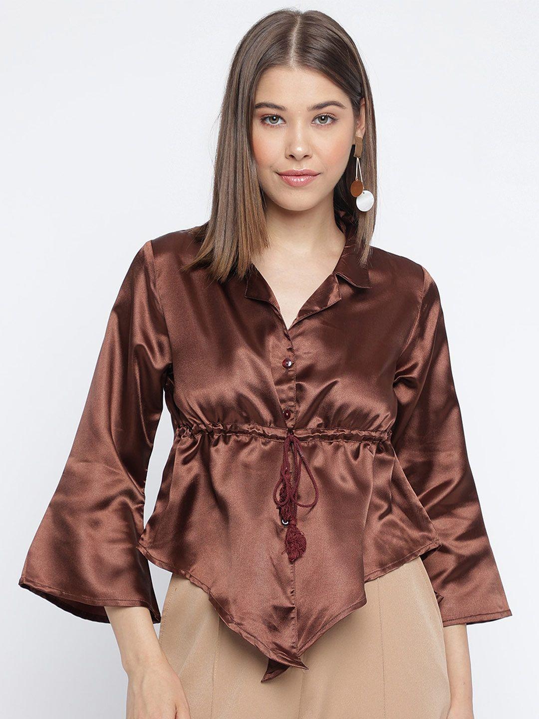 mayra shirt collar cinched waist top