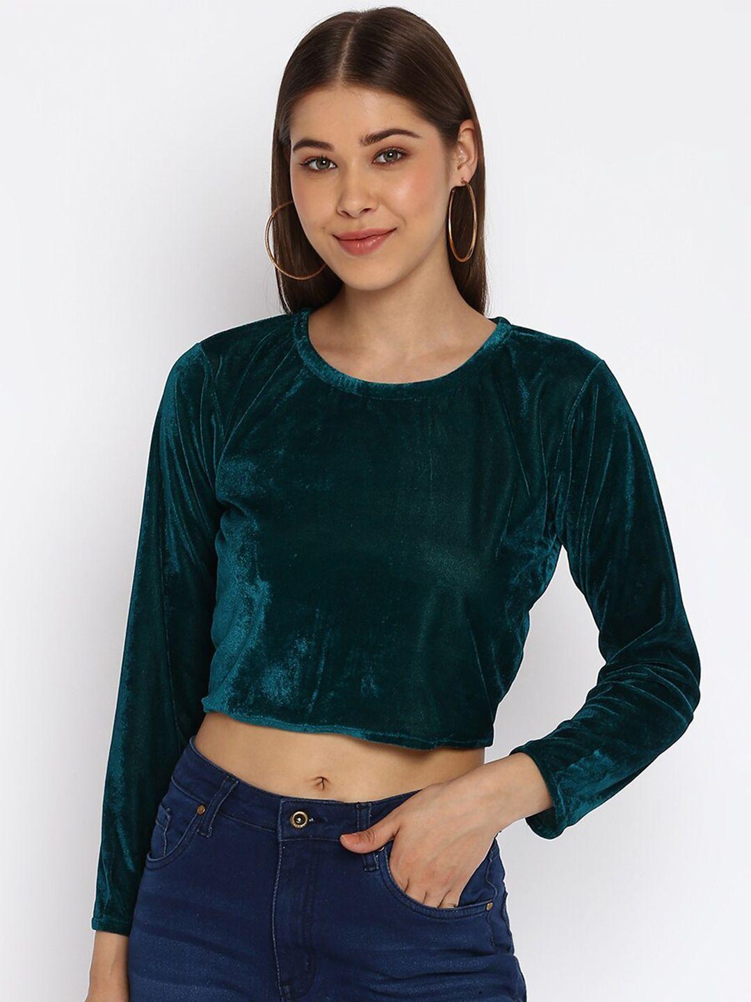 mayra velvet crop regular top