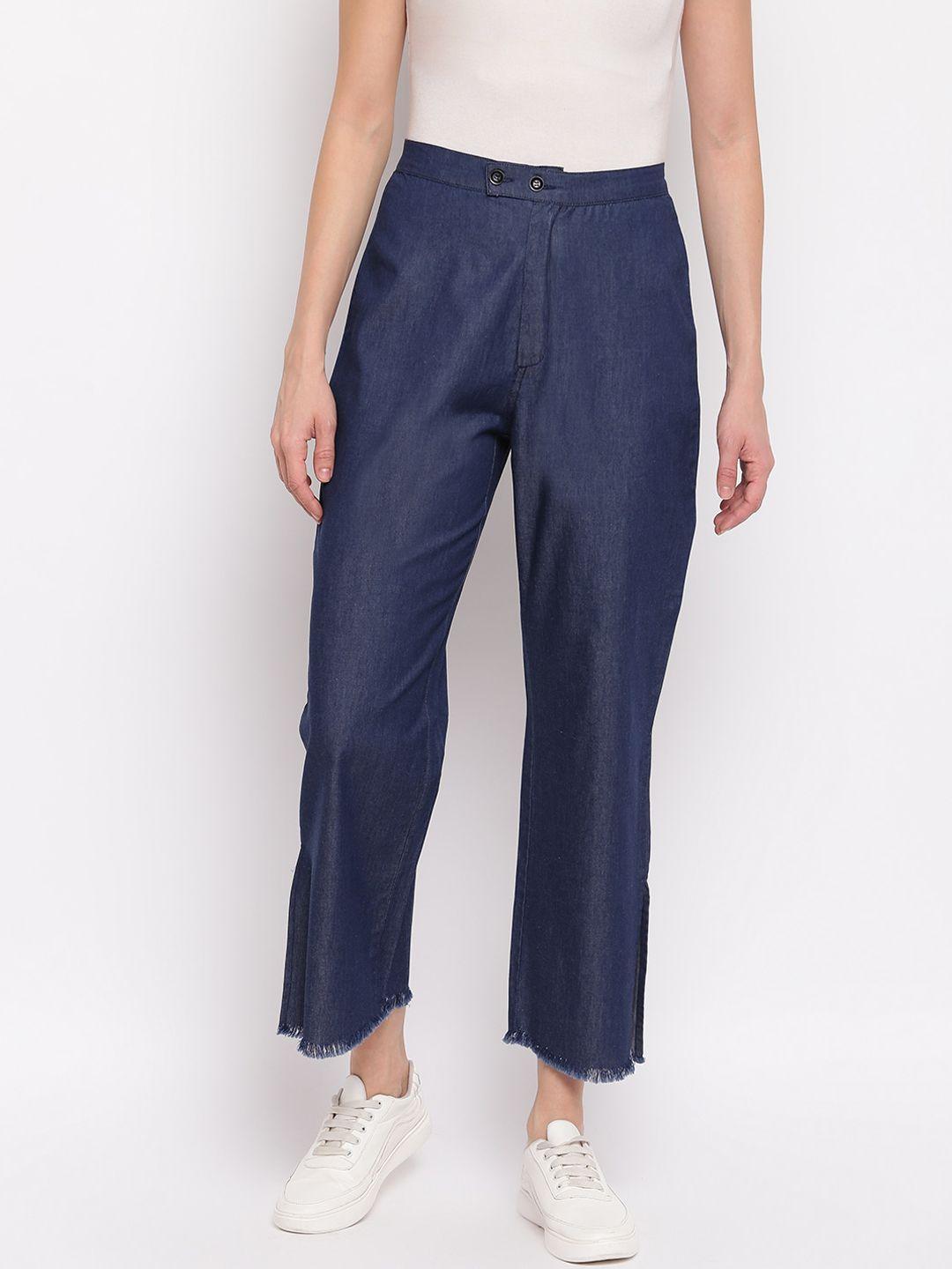 mayra women blue trousers