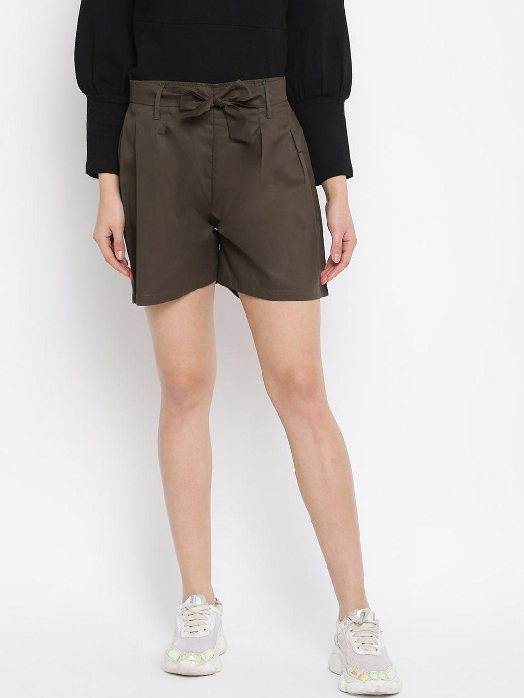 mayra women brown shorts