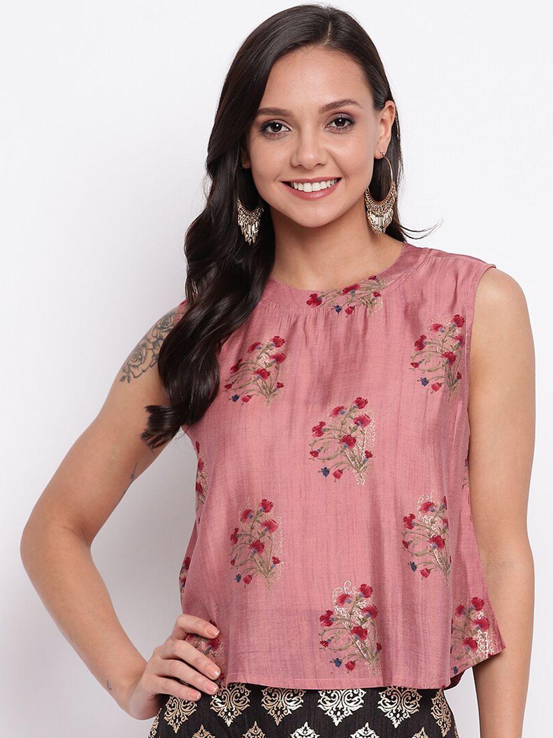 mayra women pink printed top