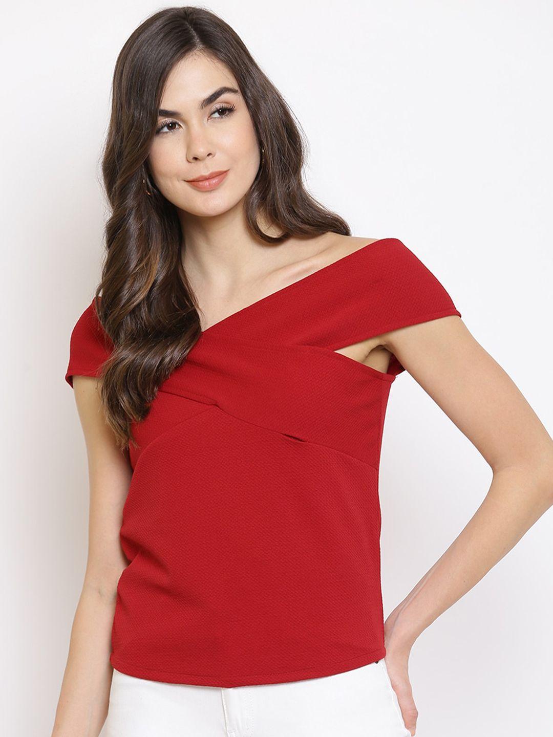 mayra women red off-shoulder top