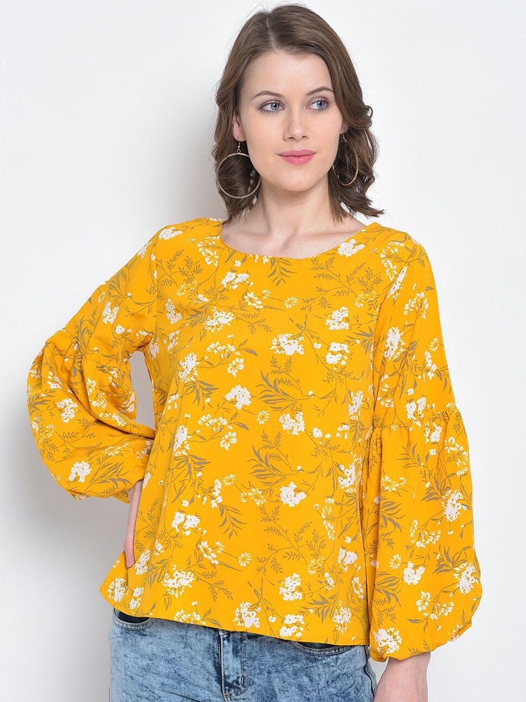 mayra yellow floral regular top