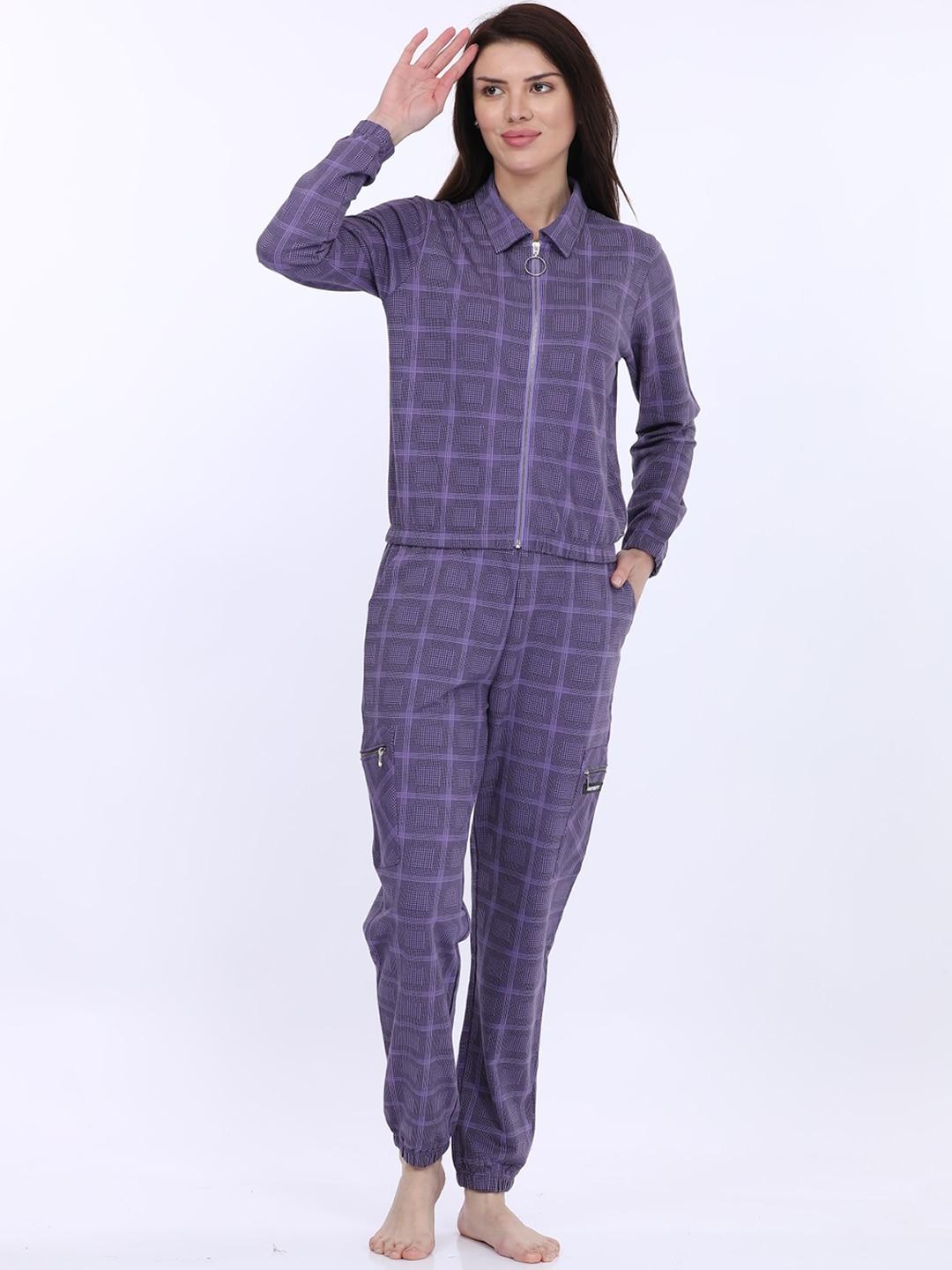 maysixty geometric pure cotton printed shirt with pyjamas