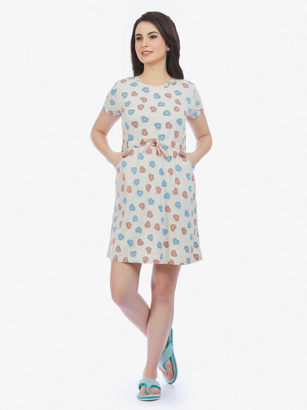 maysixty conversational printed pure cotton t-shirt nightdress