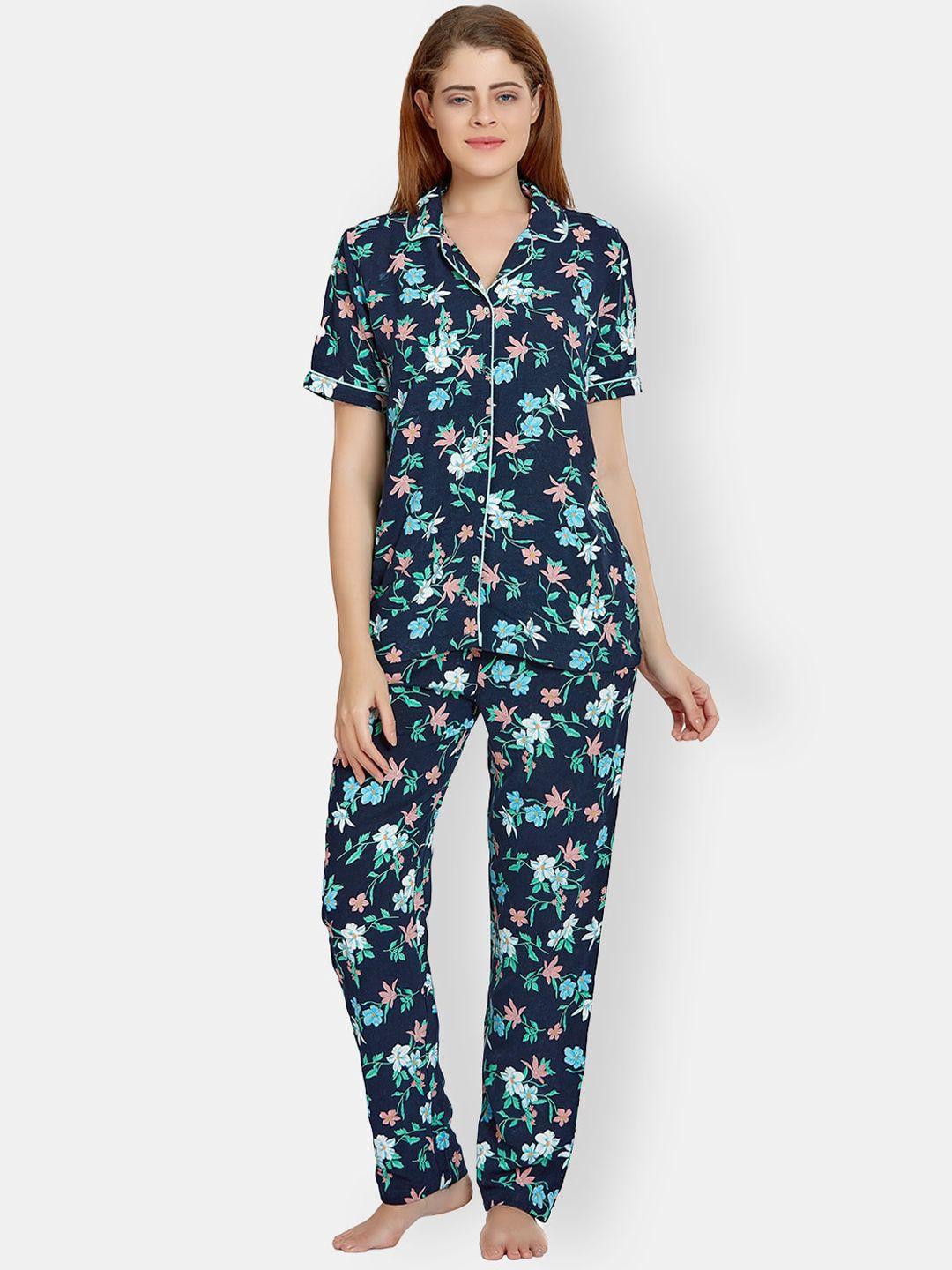 maysixty floral printed pure cotton night suit