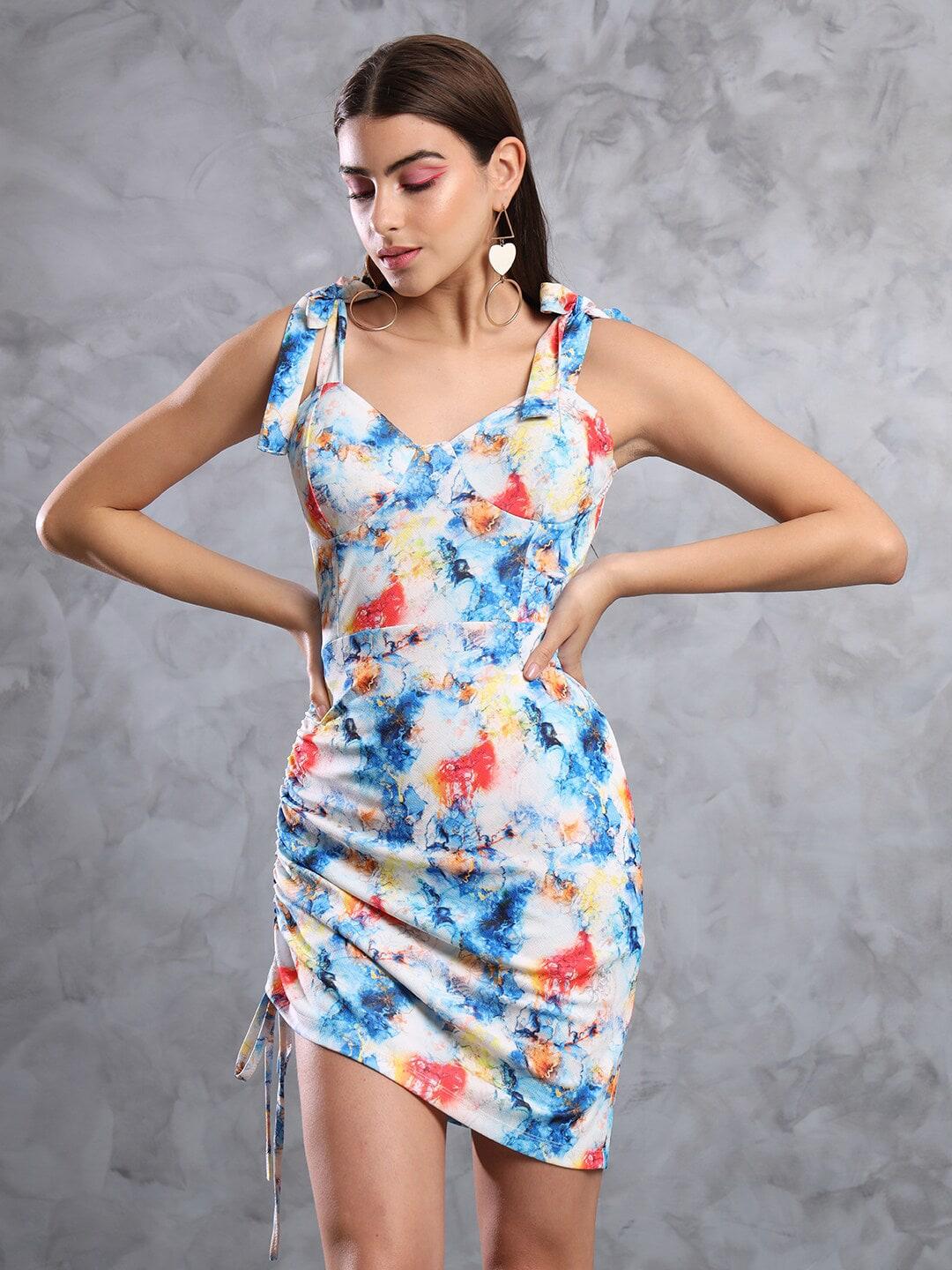mazie abstract printed sheath dress