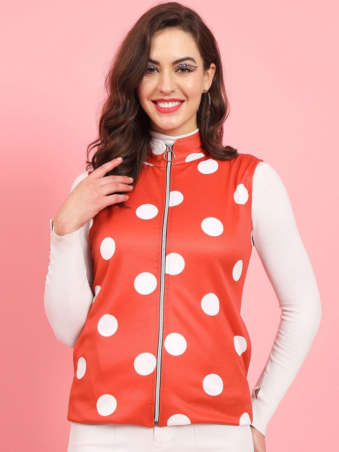 mazie lightweight polka dots crop bomber jacket