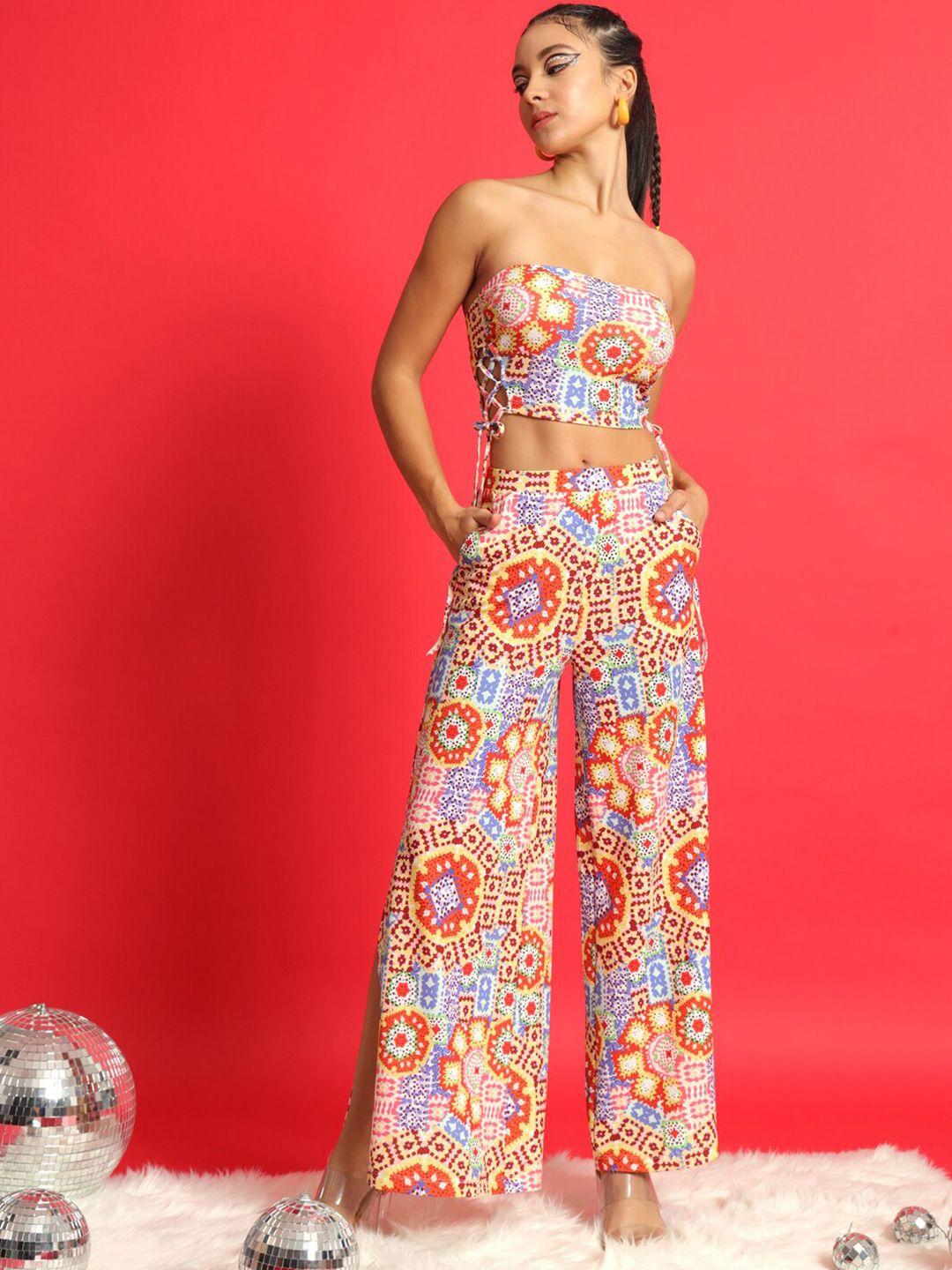 mazie printed strapless co-ords