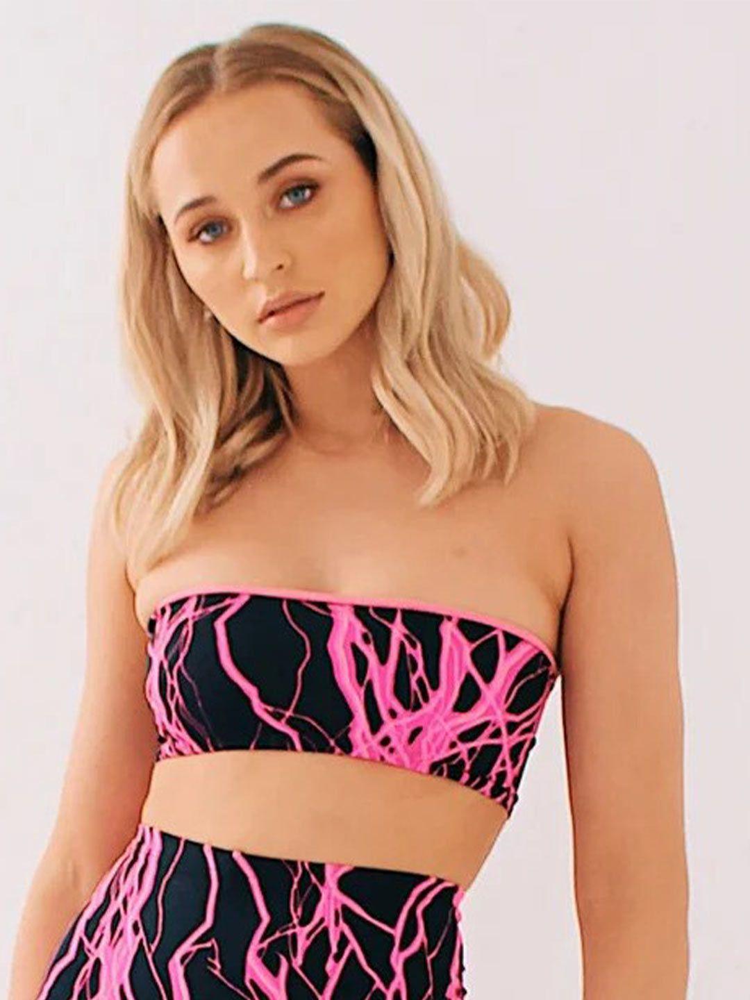 mazie printed strapless top with trousers