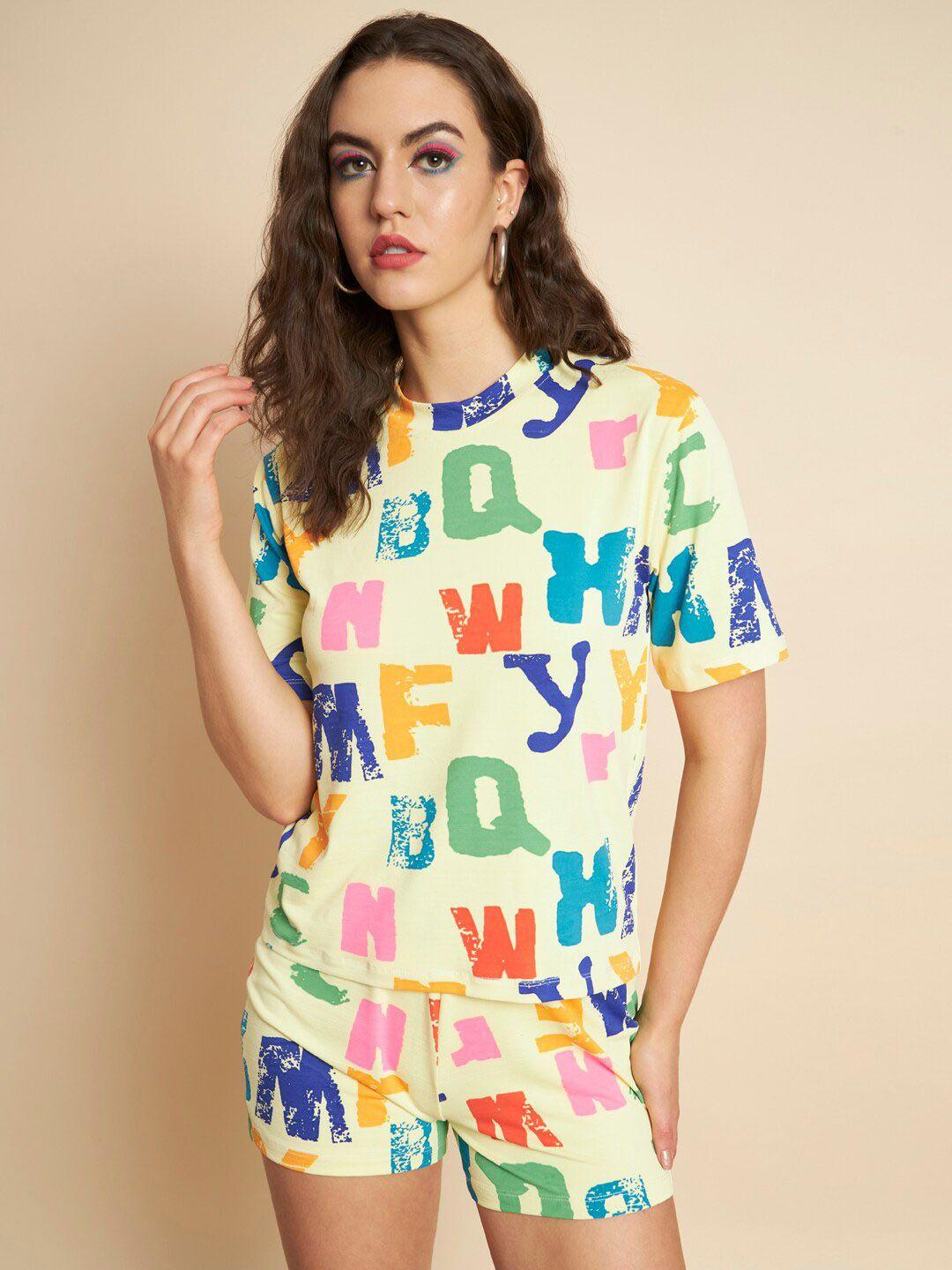 mazie printed t-shirt with shorts