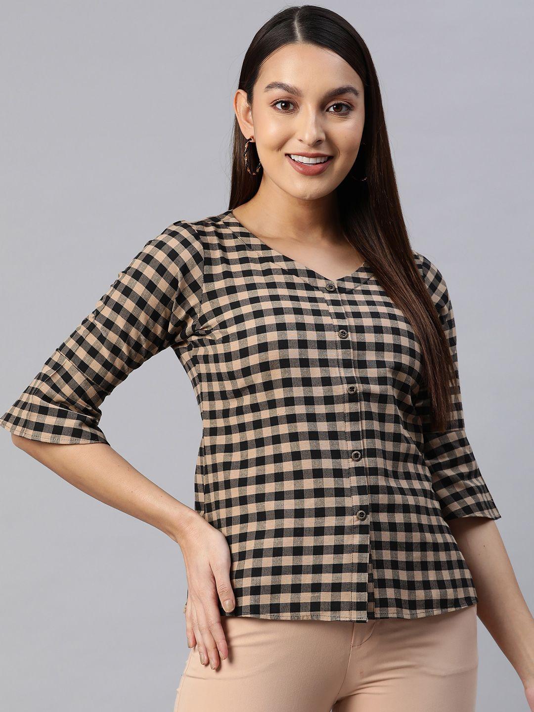 mbe woman cotton checked top
