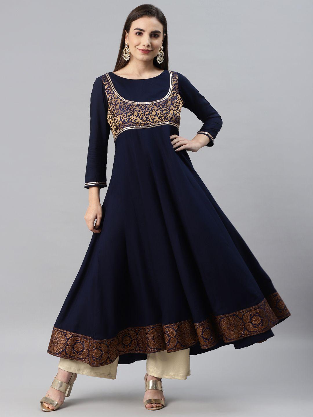 mbe women yoke design gotta patti anarkali kurta