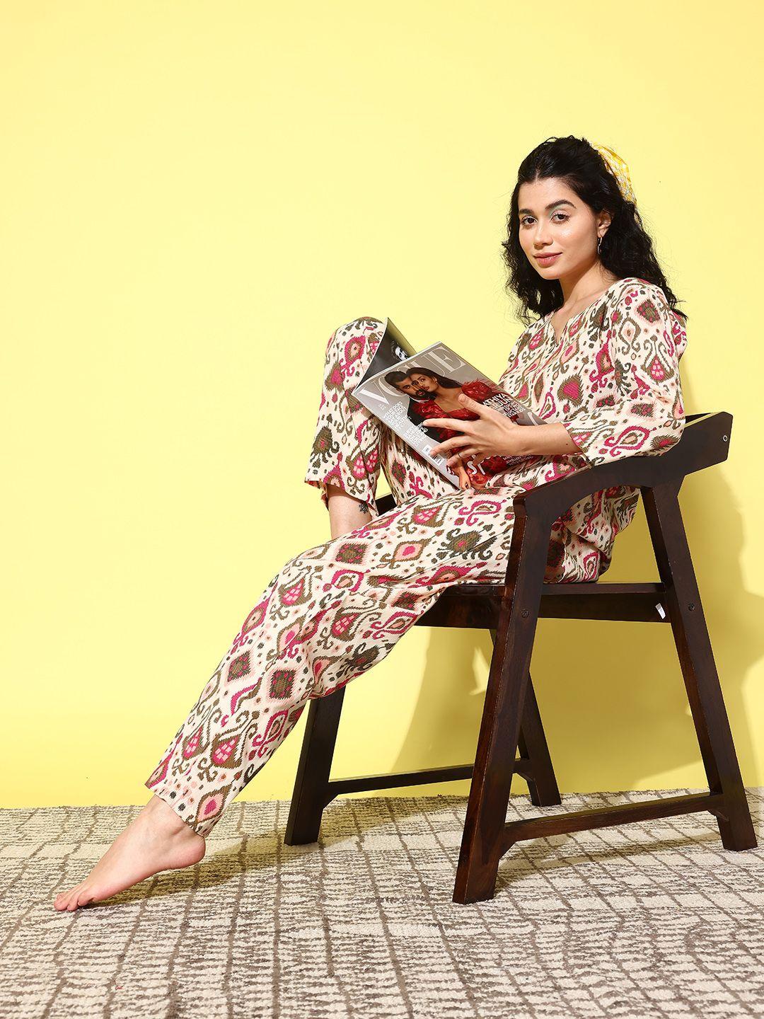 mbeautiful ikat printed organic cotton pyjama set