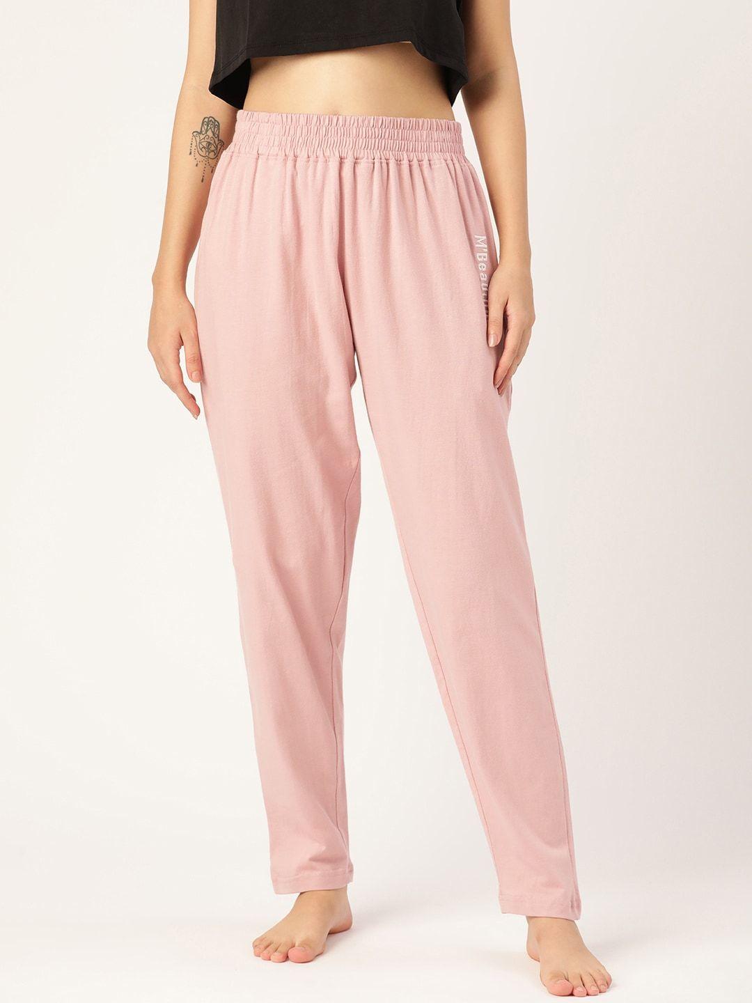 mbeautiful women pink solid comfort fit lounge pant