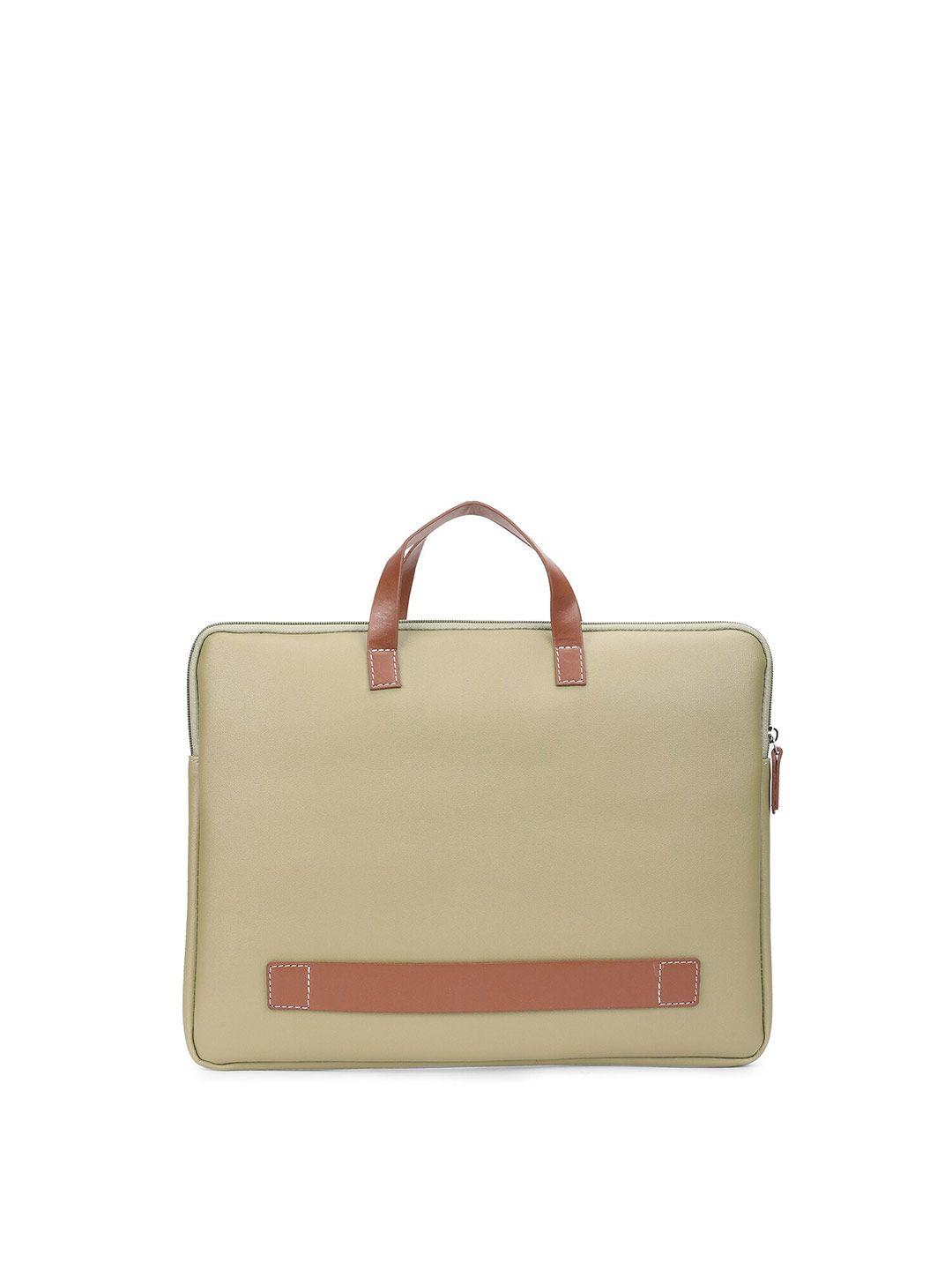 mboss unisex beige & brown laptop sleeve