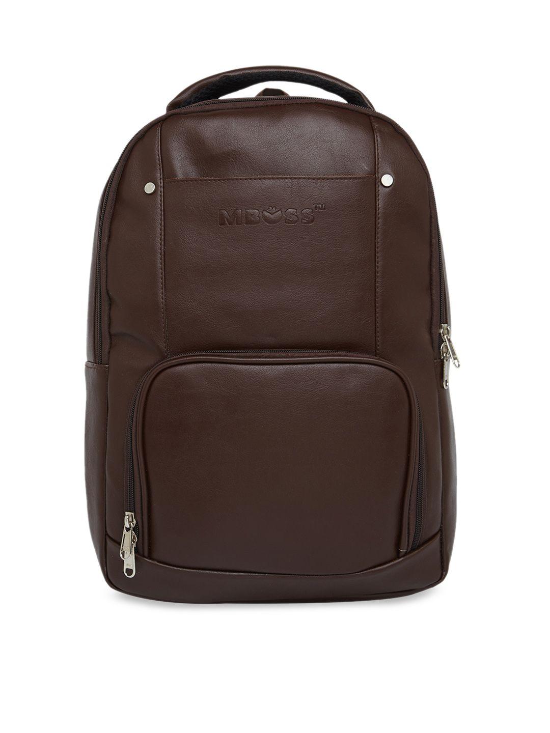 mboss unisex brown solid backpack