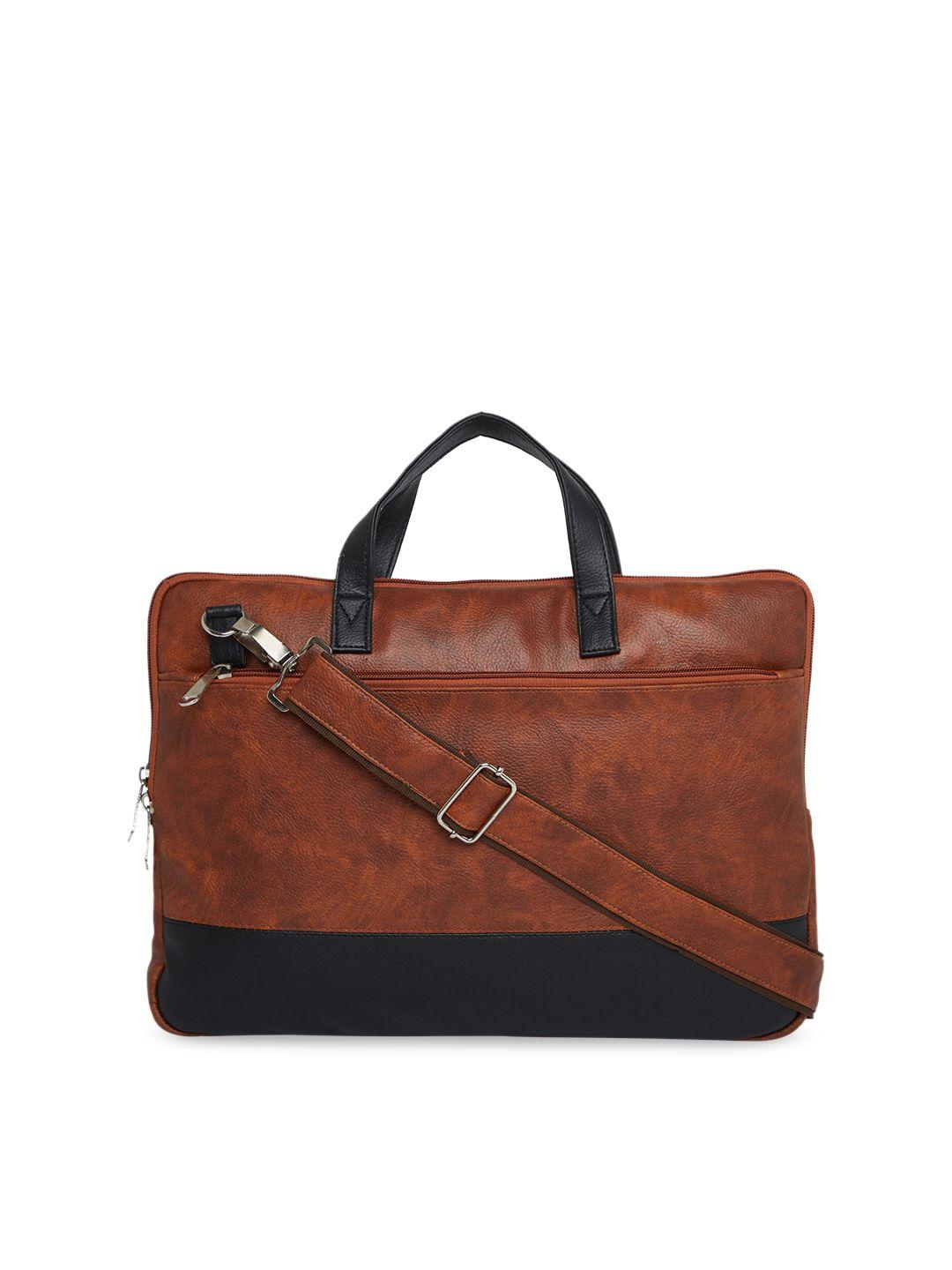 mboss unisex brown solid laptop bag
