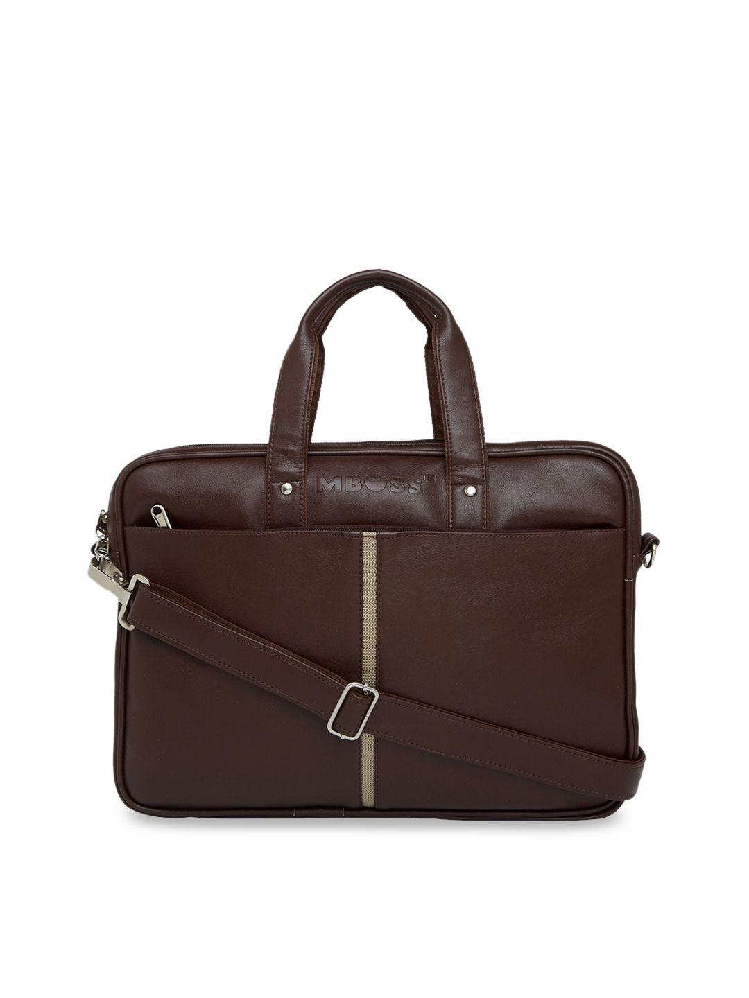 mboss unisex brown solid laptop bag