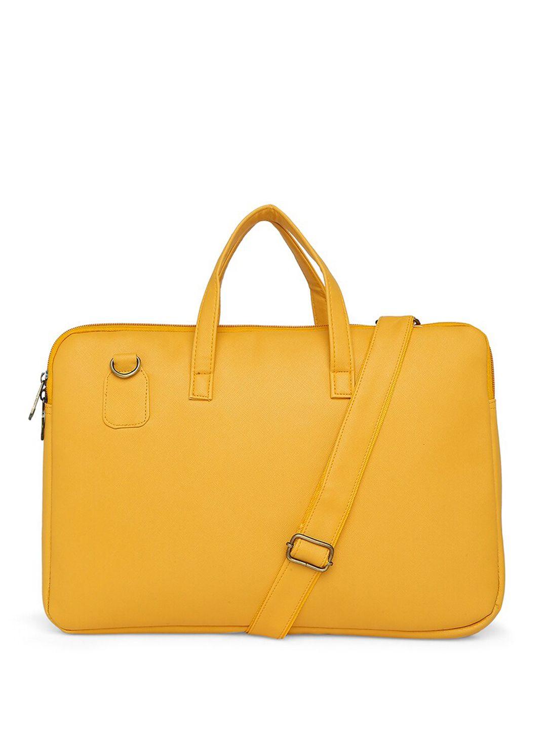 mboss unisex yellow pu laptop bag