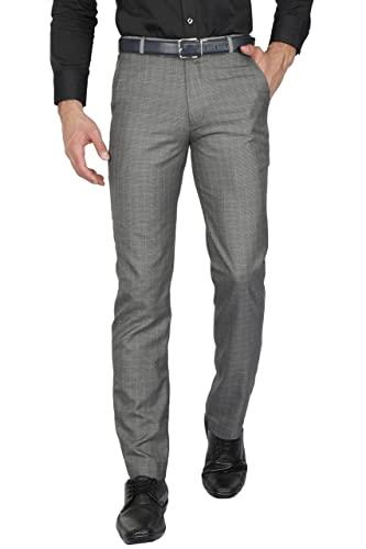 mc henry mens regular fit polyviscose grey checkered formal trousers(grey6968-36_color:grey_size:36)