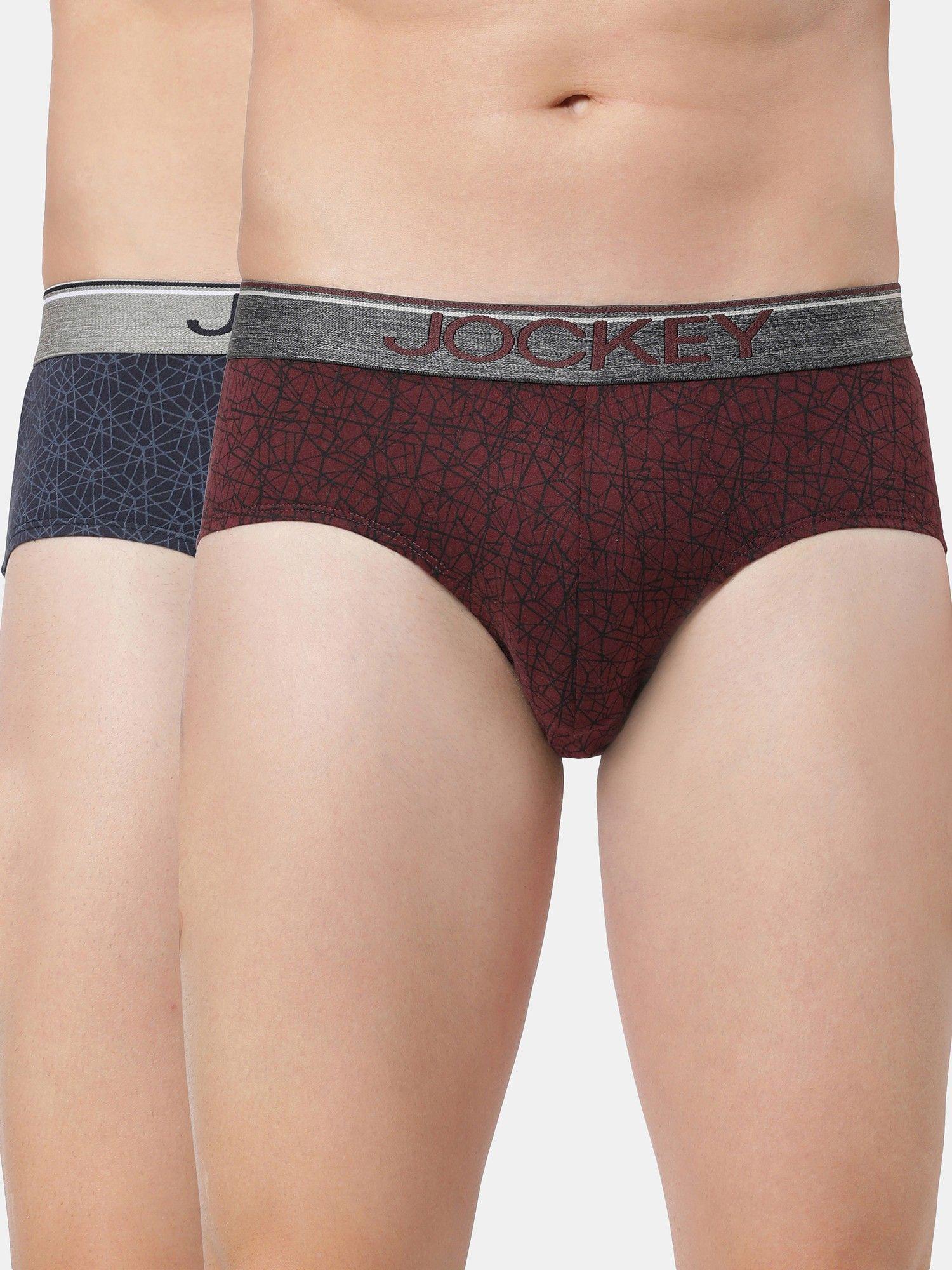 mc09 men cotton brief with ultrasoft waistband - assorted (pack of 2)