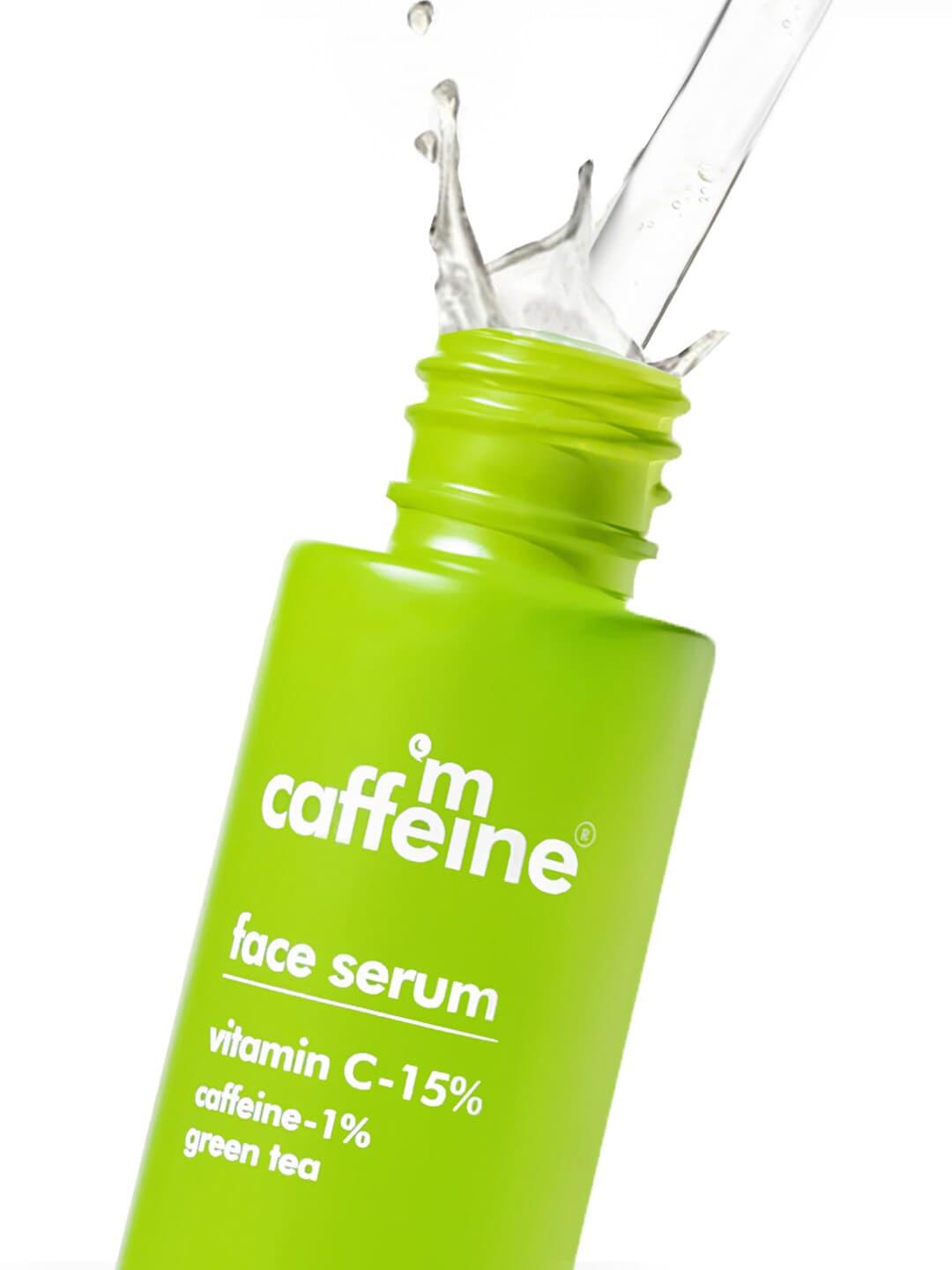 mcaffeine 15 % vitamin c  green tea face serum - 30ml