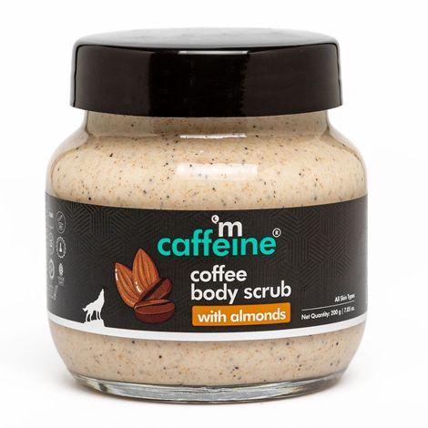 mcaffeine coffee & almond body scrub| removes tan, dead skin |creamy exfoliating scrub |moisturizes & reduces ingrown hair |coffee-almond aroma - 200g 200 gm