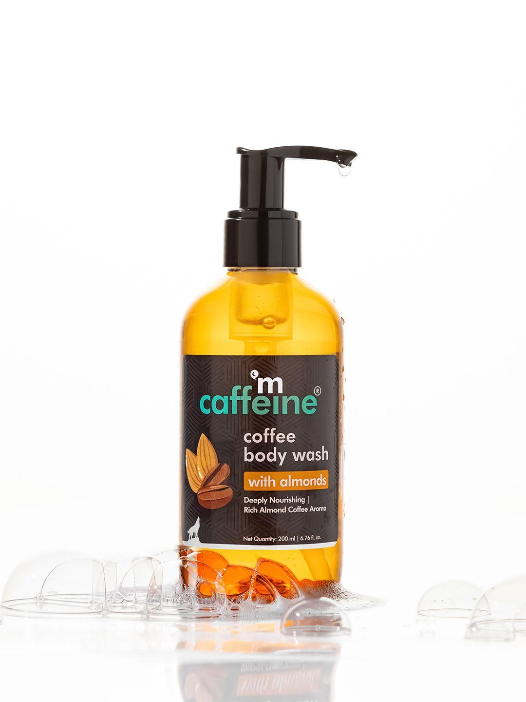 mcaffeine coffee & almond body wash for de-tan & deep cleansing in almond aroma - 200 ml