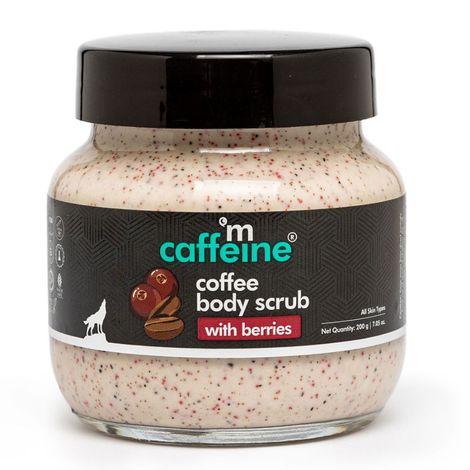 mcaffeine coffee & berries body scrub | removes tan, dead skin | fruity coffee aroma |creamy exfoliating scrub |vitamin-c rich coffee body scrub- 200 gm