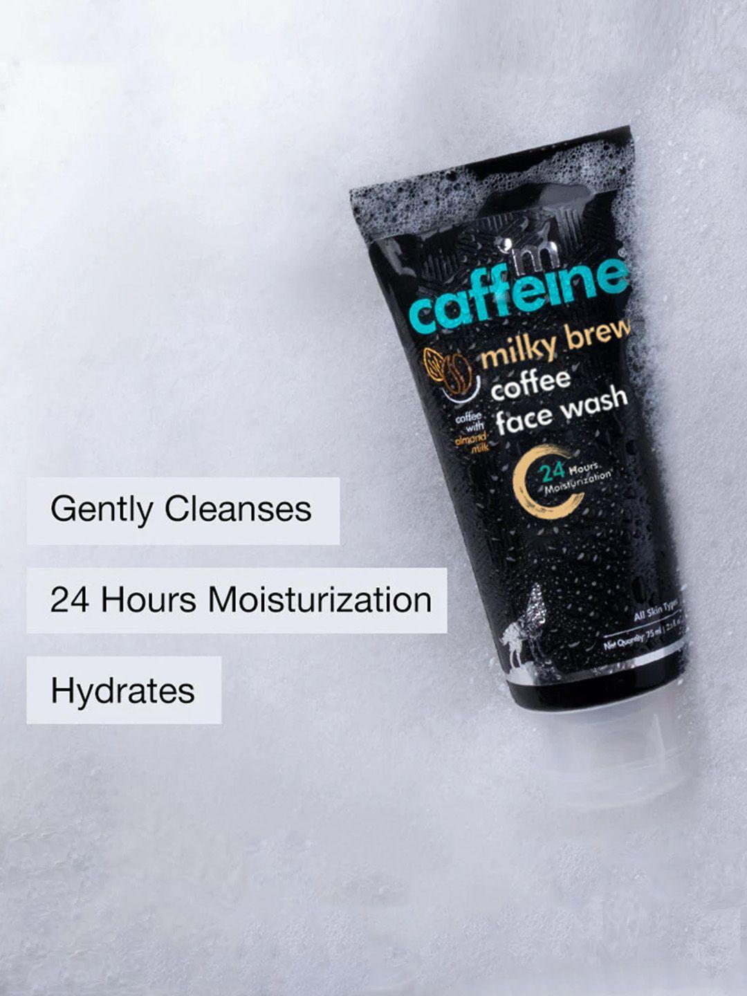mcaffeine coffee & milk face wash for 24hr moisture with shea butter & almond milk 75ml