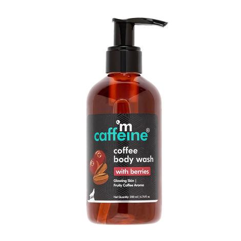 mcaffeine coffee body wash with berries | de-tan & deep cleansing shower gel | enriched with vitamin c & in energizing aroma of cranberry, rasberry & strawberry (200ml)