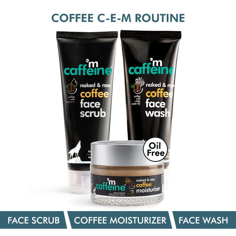 mcaffeine coffee c-e-m routine with face wash, face scrub & oil-free moisturizer