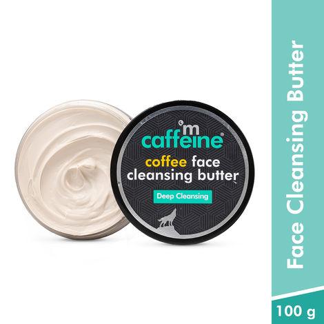 mcaffeine coffee face cleansing butter with shea butter & vit e| moisturizing & gentle makeup remover & face cleanser | for all skin types - 100g