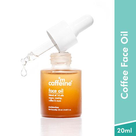 mcaffeine coffee face oil for dewy glow | 24 hour moisturization to fight dullness | blend of 14 oils for skin barrier repair | lightweight - 20 ml