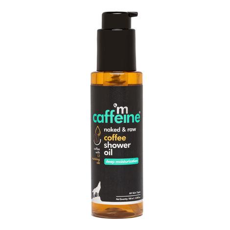mcaffeine coffee shower oil body wash for deep moisturization & soft skin - natural & 100% vegan 100 ml