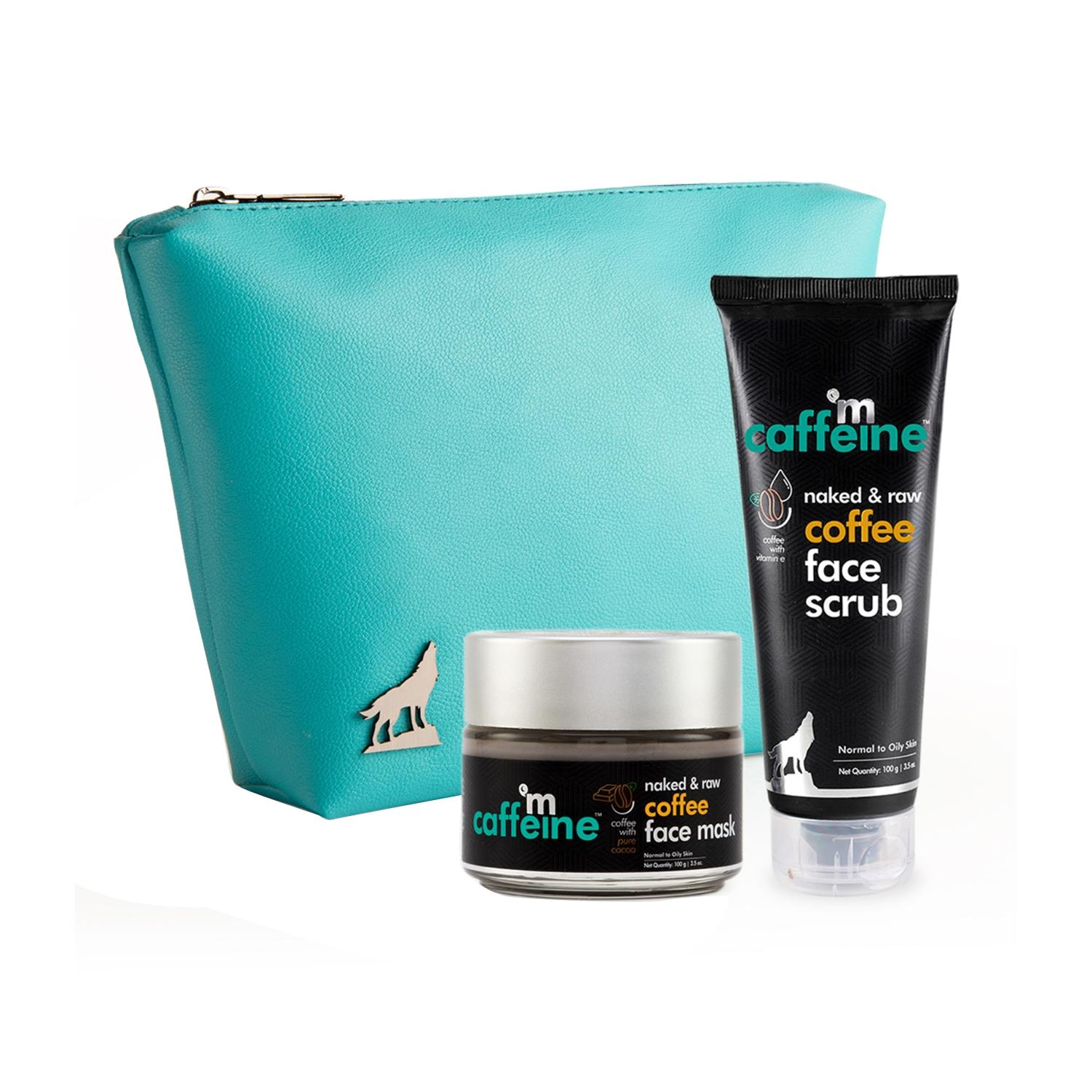 mcaffeine coffee skin refining kit with free travel pouch (2pcs)