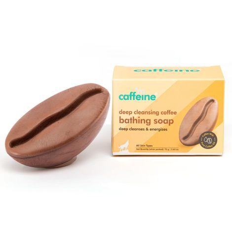 mcaffeine deep cleansing coffee bathing soap for soft & smooth skin | energizes & smoothens - natural & 100% vegan 75 gm