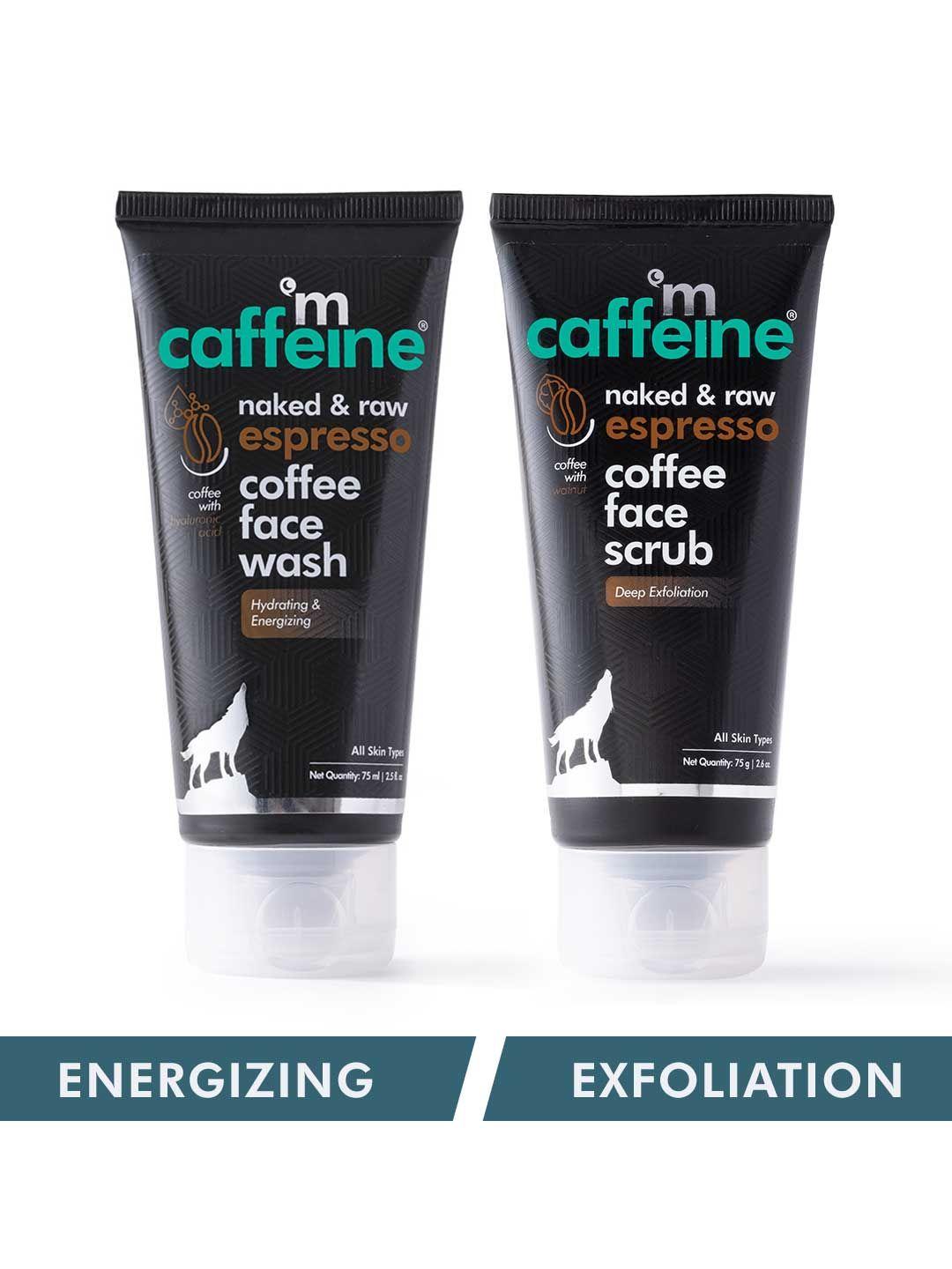 mcaffeine espresso face wash & face scrub combo for deep exfoliation