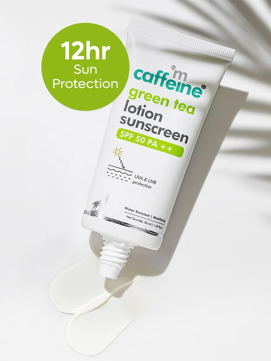 mcaffeine green tea lotion sunscreen spf 50 pa ++ 50 ml