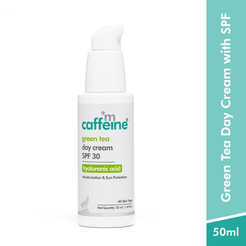 mcaffeine hyaluronic acid green tea day cream with spf 30 pa++ 24h mositure lock 12h sun protection