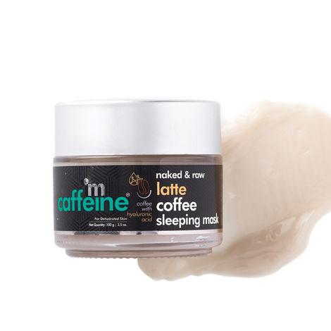 mcaffeine latte coffee sleeping face mask (100gm) for skin hydration | tones and repairs skin | face pack with hyaluronic acid and niacinamide | night skin routine for dehydrated skin