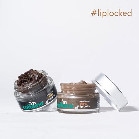 mcaffeine lip polishing kit with coffee lip scrub & choco lip balm - 100% vegan 24 gm