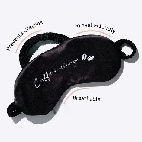 mcaffeine mulberry silk caffeinating sleeping eye mask | breathable, lightweight & ultra-comfortable | gender neutral & travel friendly | made of pure mulberry silk
