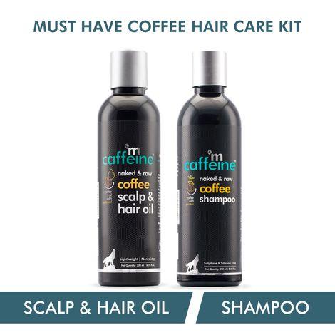 mcaffeine must-have coffee hair care kit for hair fall control & hair growth | shampoo, hair oil | all hair types | sulphate, silicone & mineral oil free 450 ml