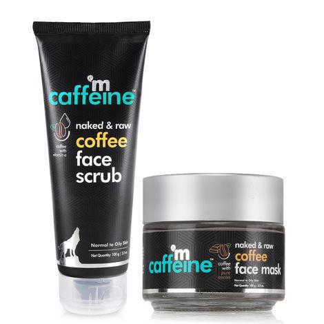 mcaffeine oil-control coffee face tan kit | blackheads removal | face scrub, face mask/pack | oily/normal skin | paraben & mineral oil free 200 gm