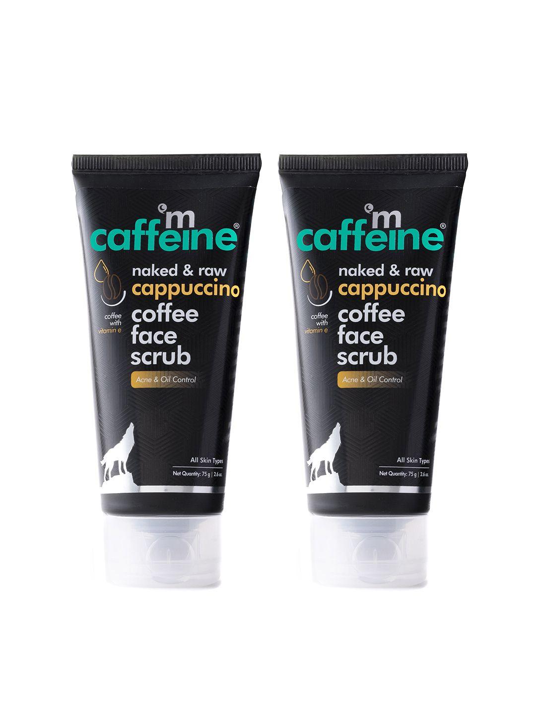 mcaffeine set of 2 anti-acne cappuccino scrub with coffee for mild exfoliation - 75g each