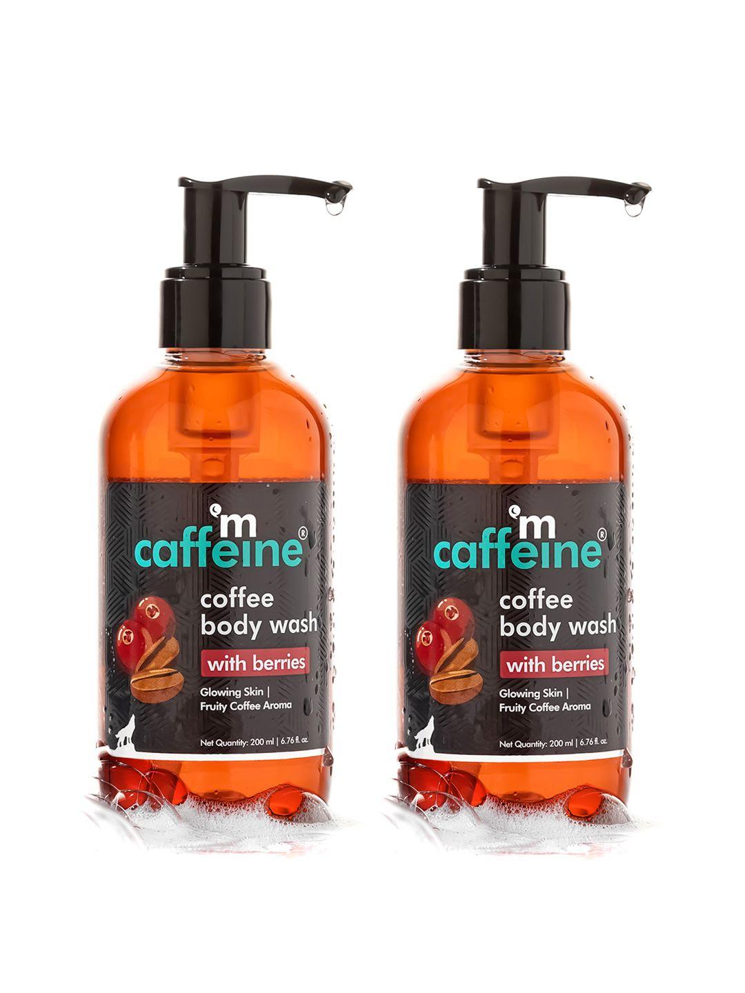 mcaffeine set of 2 coffee body wash with berries for glowing skin - 200ml each