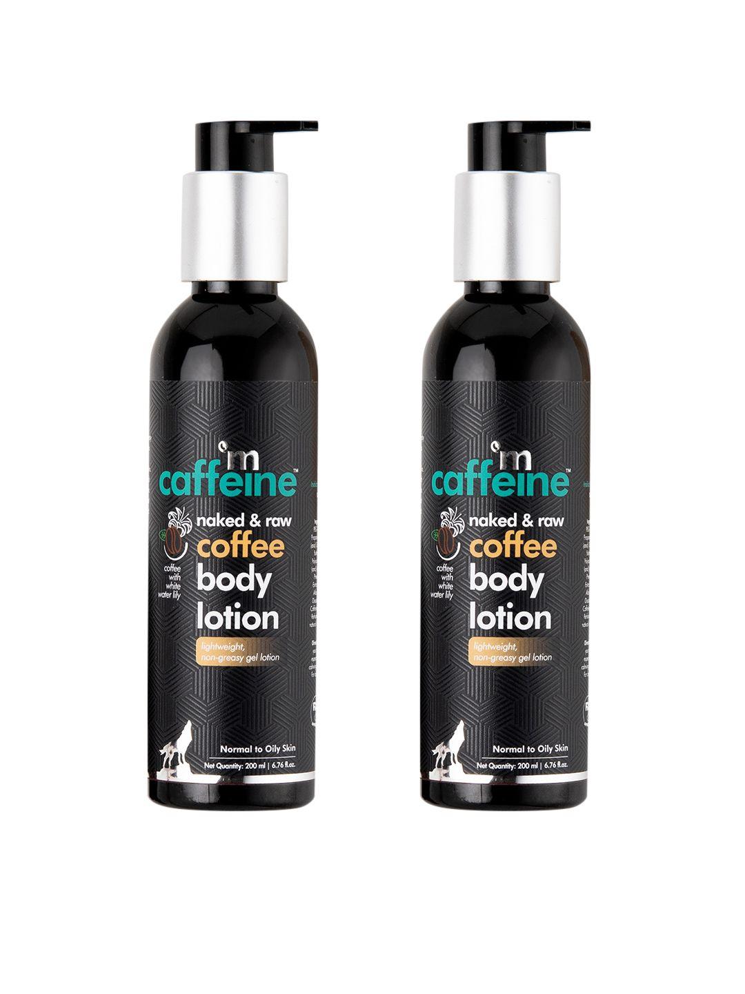 mcaffeine set of 2 lightweight & non-greasy coffee body lotion - 200ml each