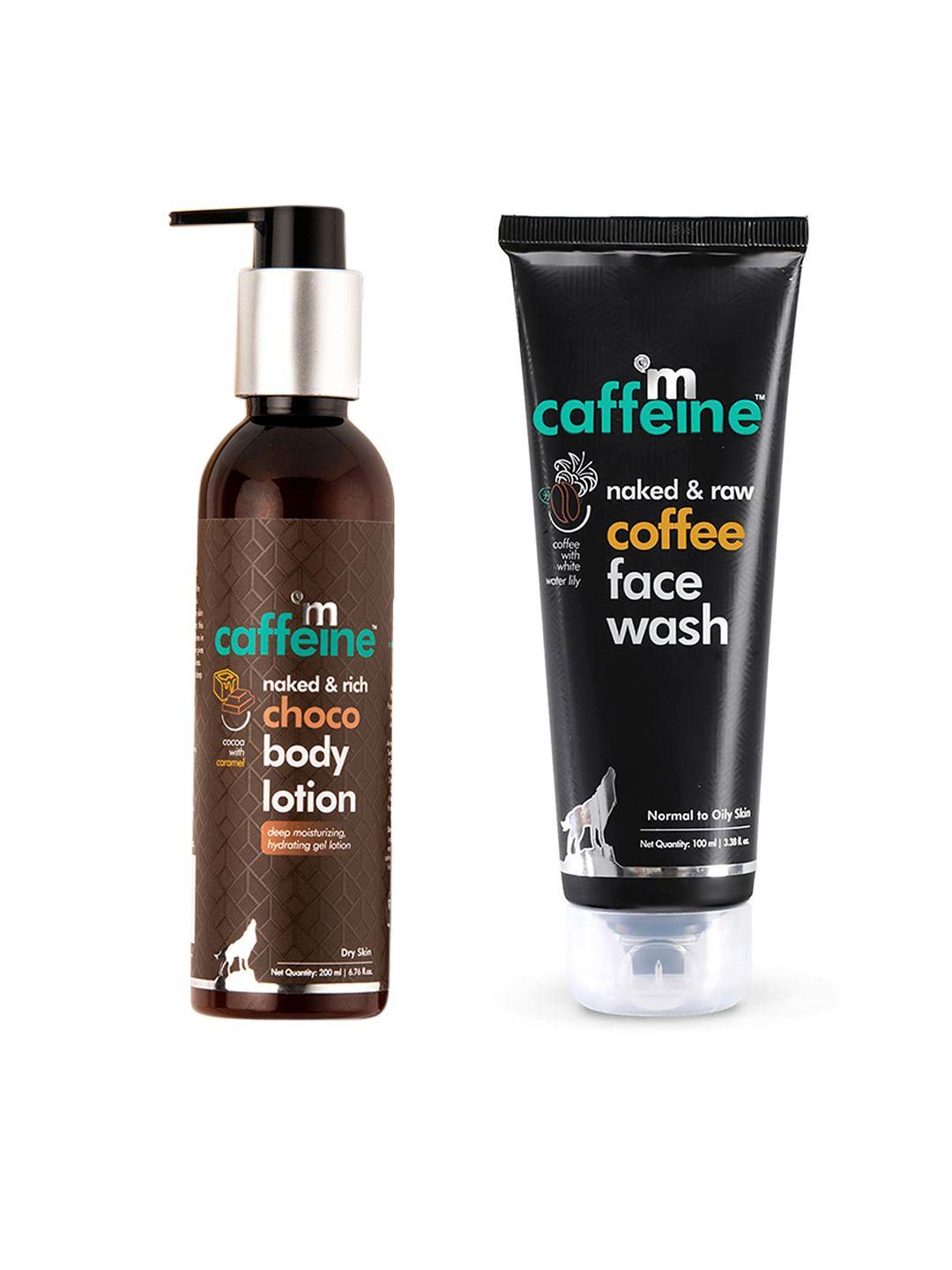 mcaffeine set of naked & rich choco body lotion - naked & raw coffee face wash